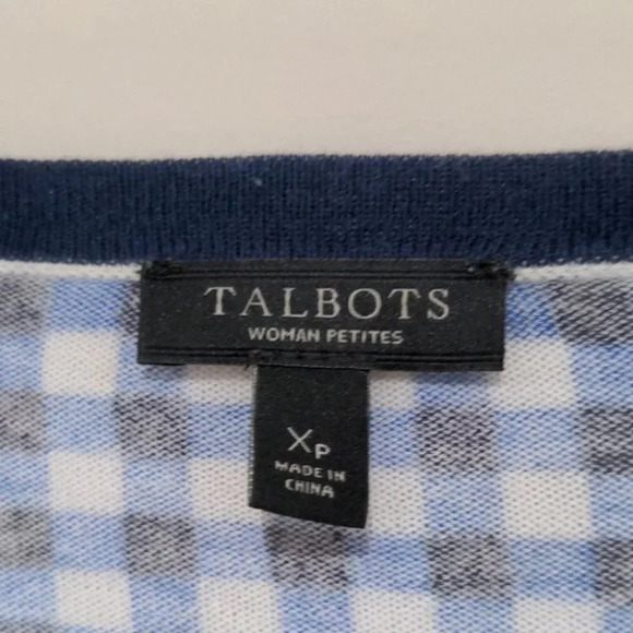 23 Talbots Cardigan blue gingham size Xp - Picture 2 of 6